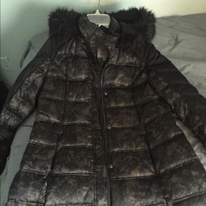 Vera Wang Long Black Puffer Winter Coat